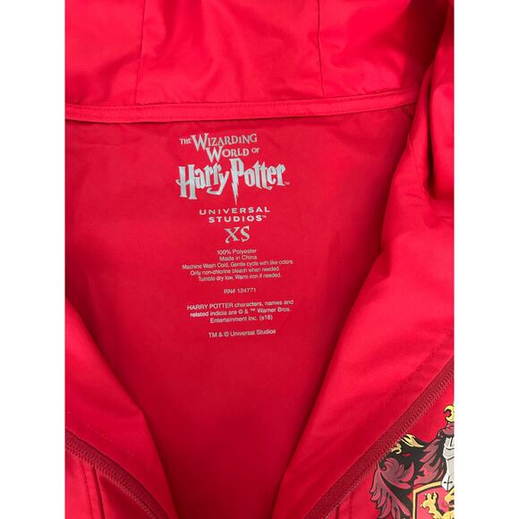 Gryffindor Harry Potter Windbreaker Jacket Unisex Size XS Pullover Hooded - Picture 3 of 9